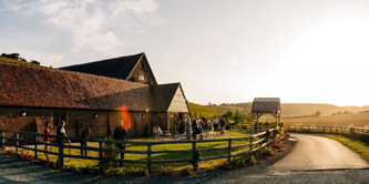 An outside ceremony at Long Furlong Barn