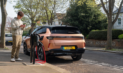 Electric Vehicle (Vauxhall) using a chargepoint in St George's Road, Worthing