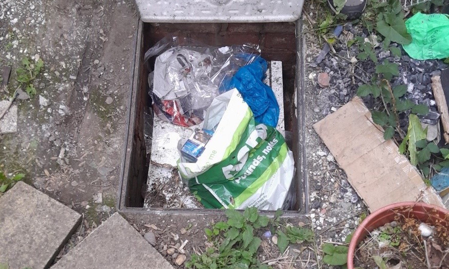 West Sussex Trading Officers find illicit tobacco in drain West Sussex Trading Officers find illicit tobacco in drain