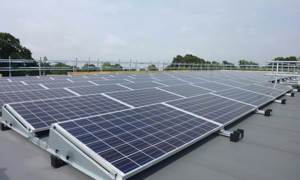 Solar panels on Manor Green roof