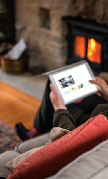Older gentleman using a tablet device