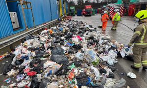 Bags of waste on the ground